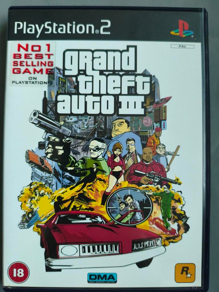 Grand Theft Auto III (GTA 3) PS2 - zonder boekje, Spelcomputers en Games, Games | Sony PlayStation 2, Avontuur en Actie, Vanaf 18 jaar