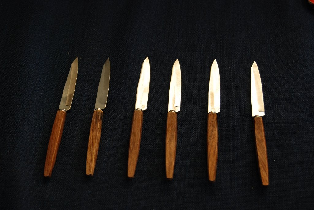 Vintage Japanse fruitmessen met houten heft–6st. Mid-Century, Ophalen of Verzenden