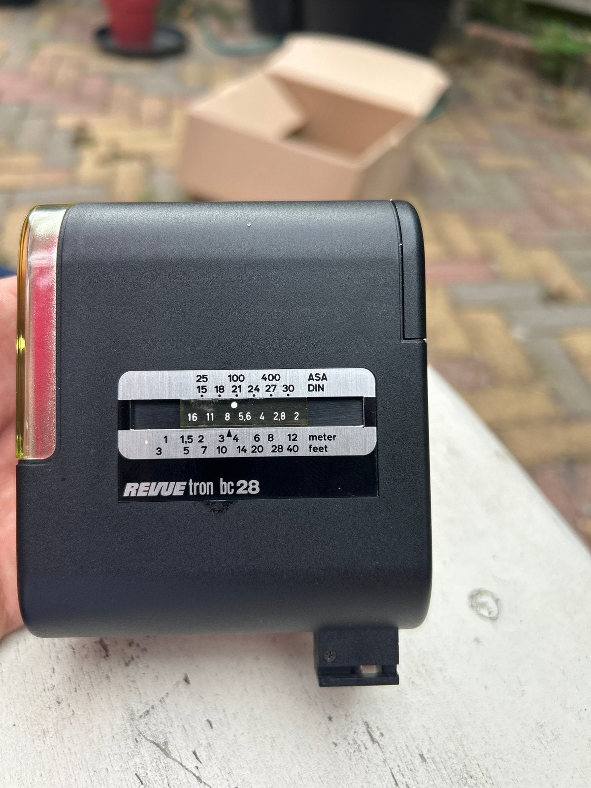 Reluetron BC28 Flitser met hoesje - Vintage flitser, Overige merken, Gebruikt, Inclusief tas/hoes, Externe flitser