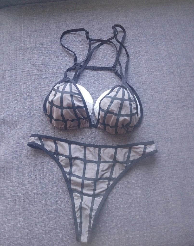Very rare Marlies Dekkers Spider Set with bra and thong in L, Ophalen of Verzenden, Grijs, BH