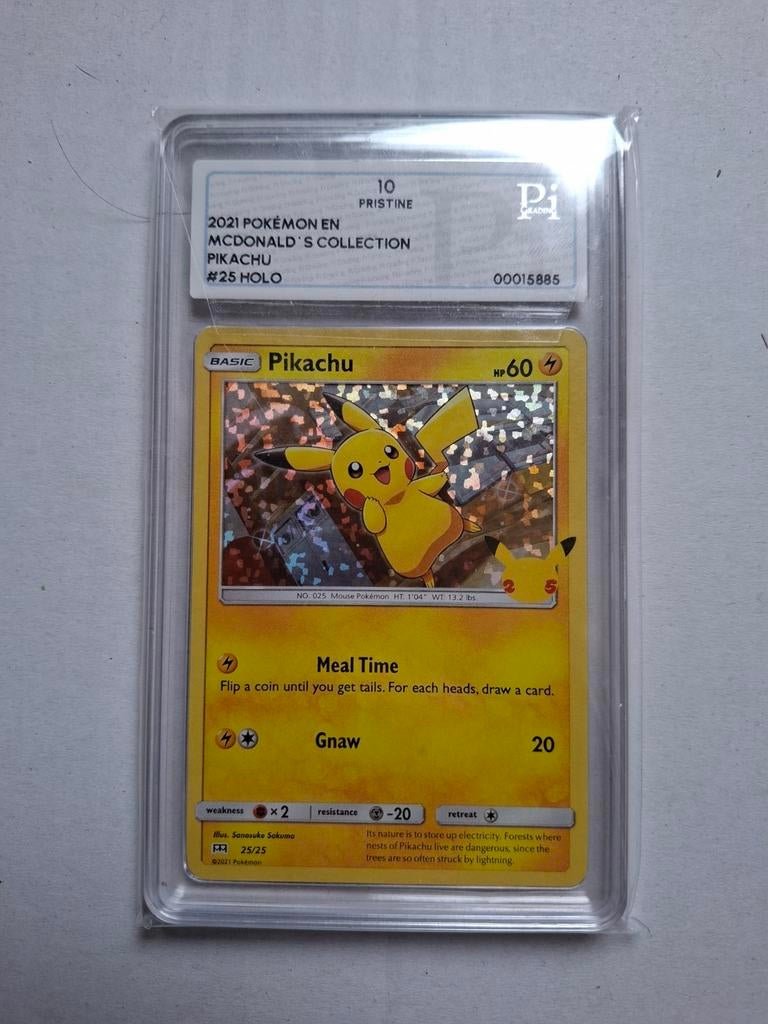 Pikachu 25/25 MINT - 2021 McDonald's Collectie cm gebasseerd, Ophalen of Verzenden, Nieuw, Losse kaart, Foil