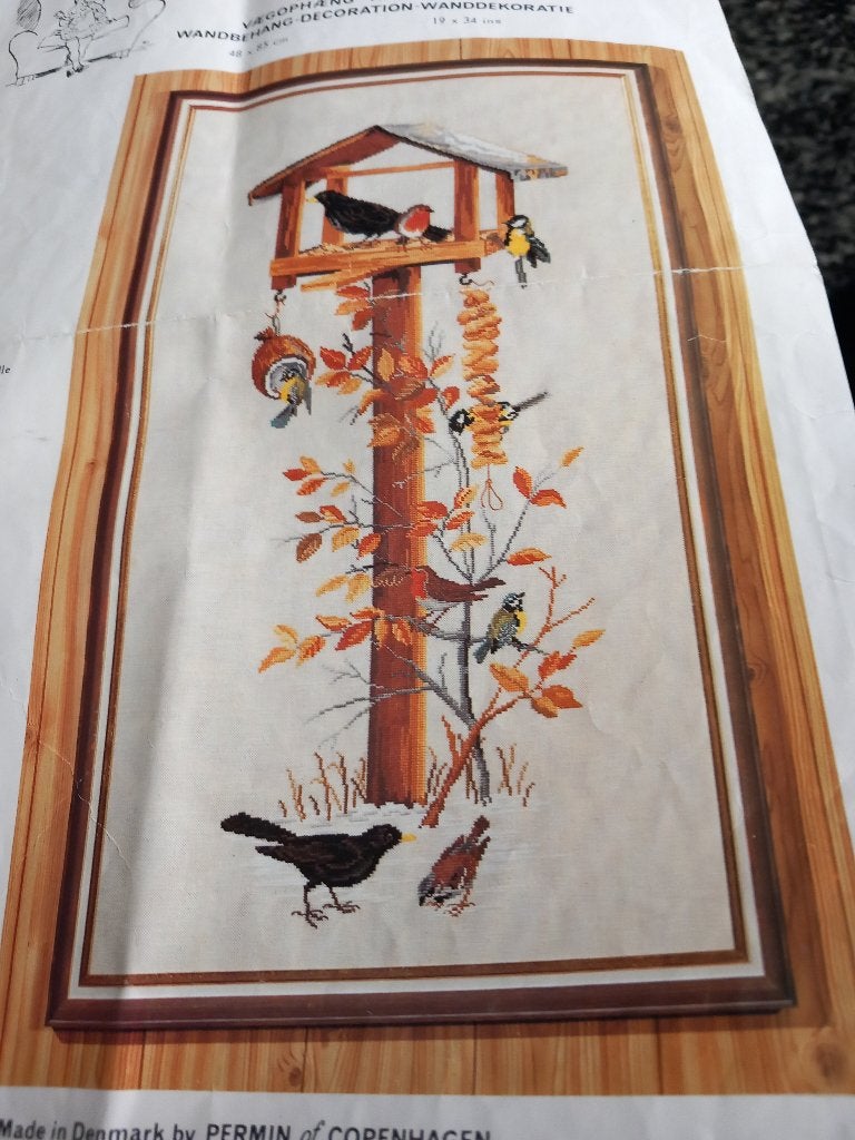 Vogelhuisje met telpatroon, Ophalen, Gebruikt, Handborduren, Patroon