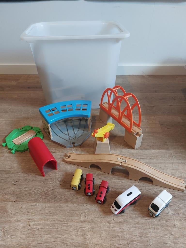 Houten trein van IKEA met rails, Ophalen, Gebruikt