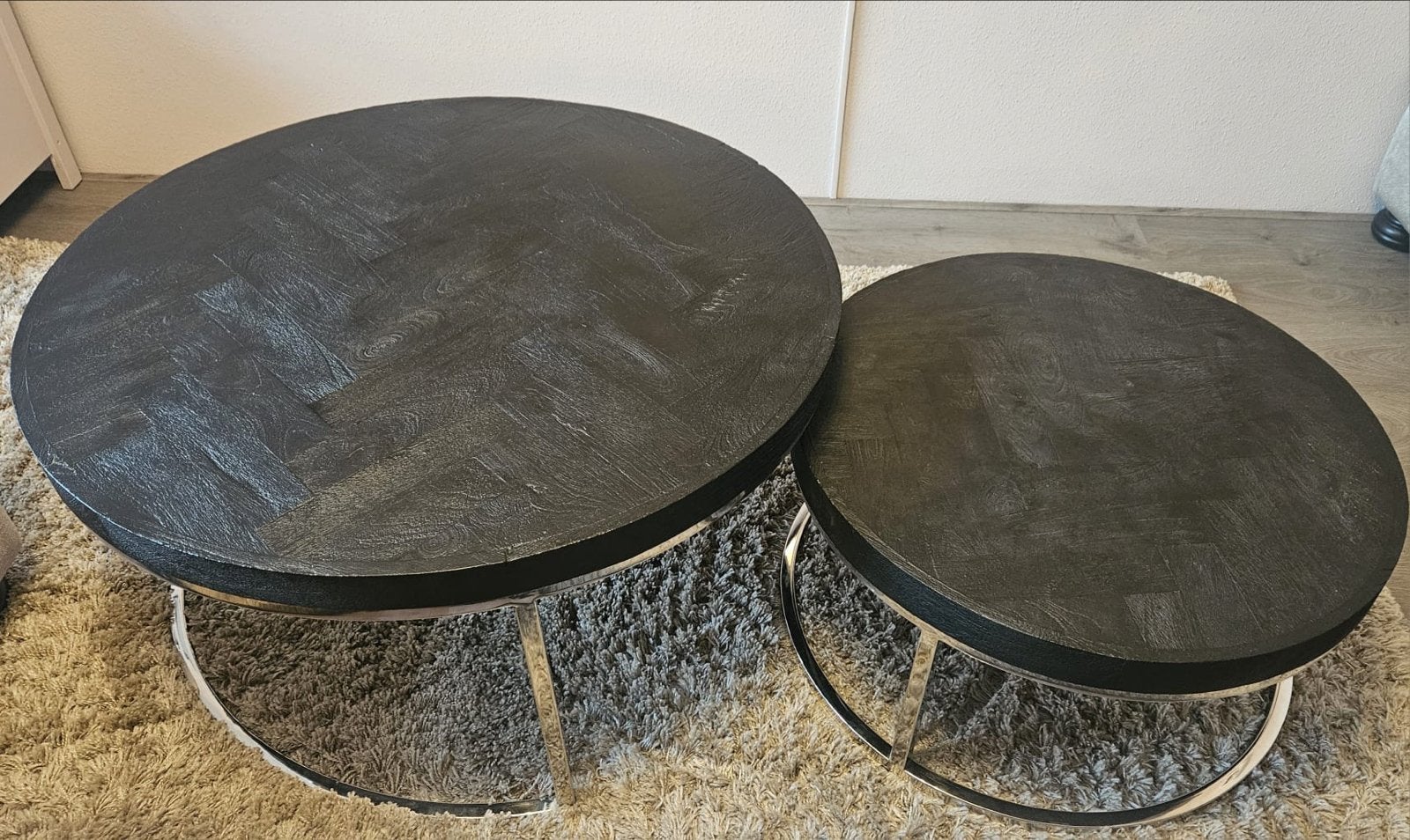Salontafels Doblo - Black Bonito - ZGAN, Huis en Inrichting, Tafels | Salontafels, Ophalen, Rond, 50 tot 100 cm, Zo goed als nieuw