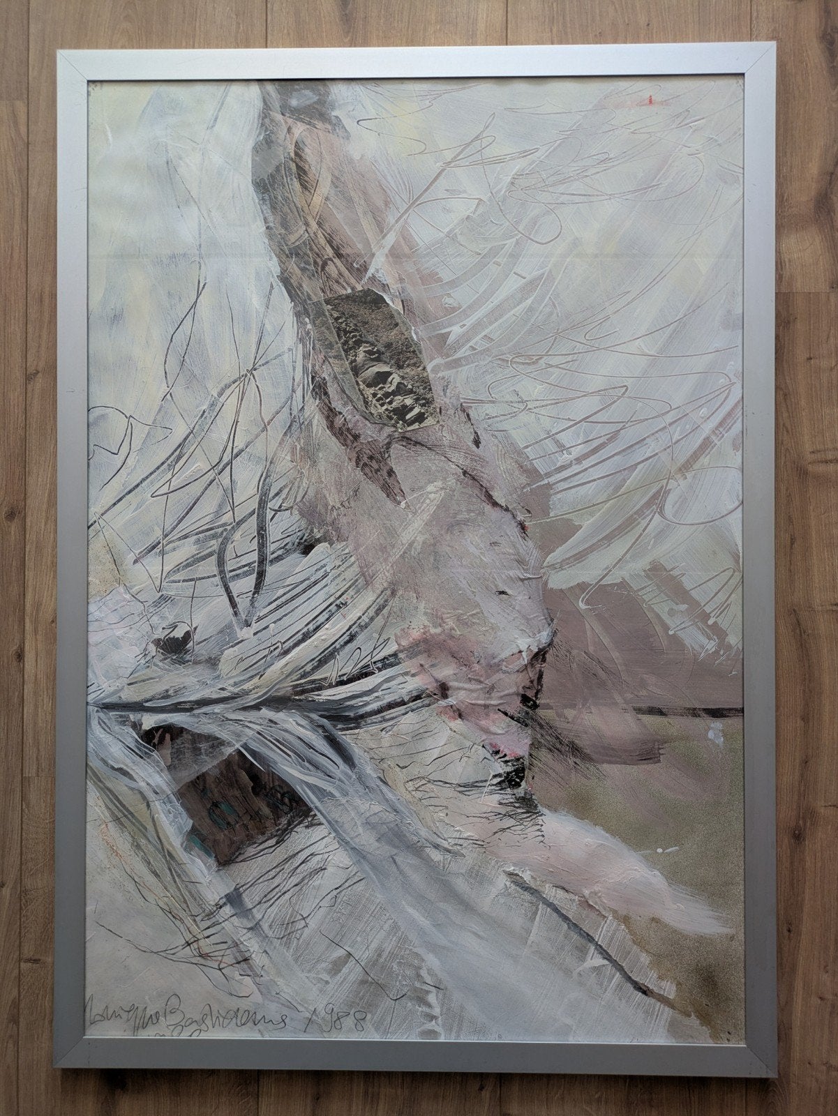 Origineel abstract mixed-media kunstwerk – Monique Bastiaans, Antiek en Kunst, Ophalen