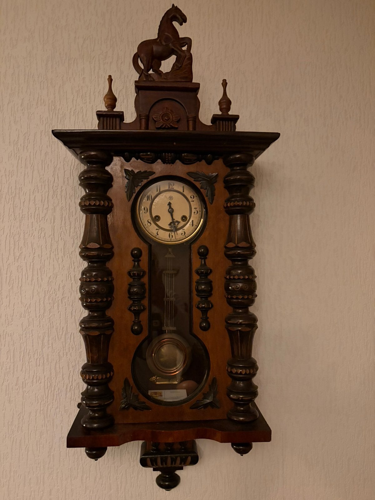 oude klok antiek paardjes klok paardjesklok ca 125 jaar oud, Antiek en Kunst, Ophalen