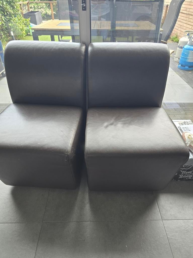 4 lederen eetkamerstoelen met wieltjes, Ophalen, Gebruikt, Wit, Leer