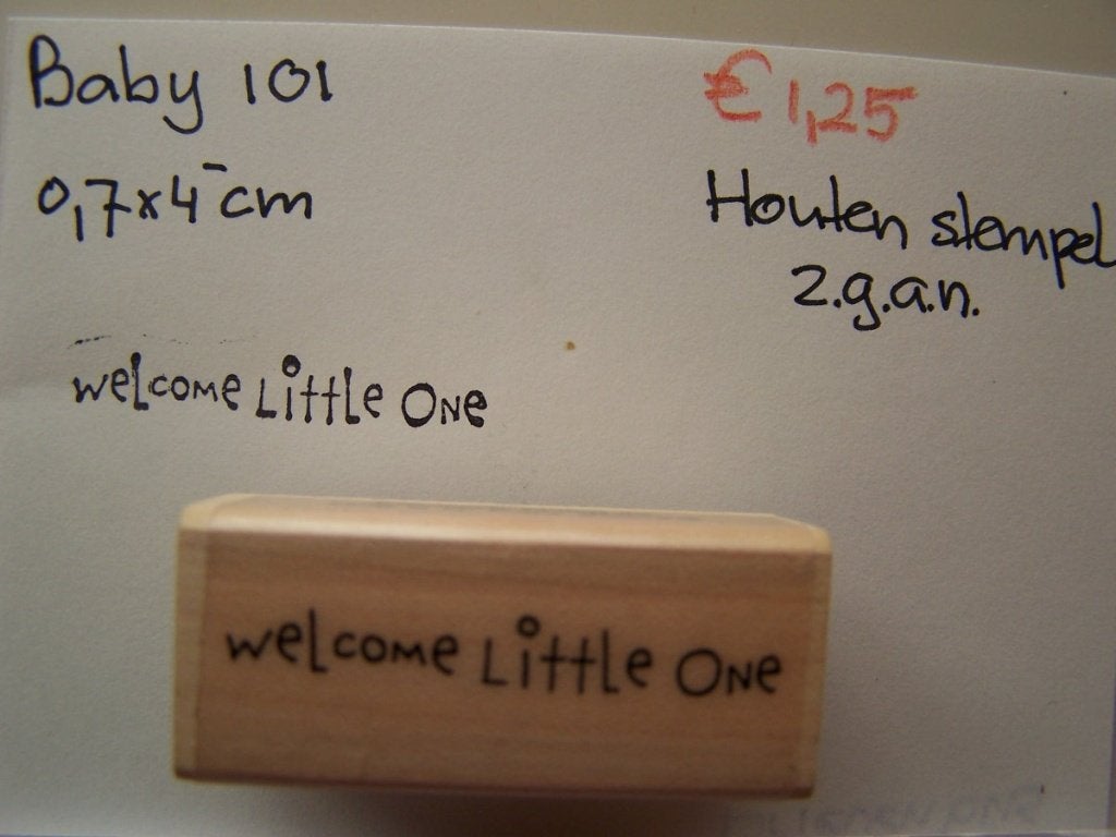 Baby 101 Houten stempel, Hobby en Vrije tijd, Stempelen, Ophalen of Verzenden, Zo goed als nieuw, Houten stempel