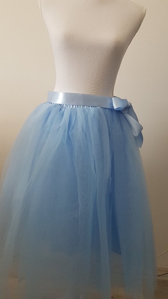 Nieuwe lichtblauwe petticoat / tutu / tule, 6 lagen+onderrok, Maat 38/40 (M), Blauw, Nieuw, Ophalen of Verzenden