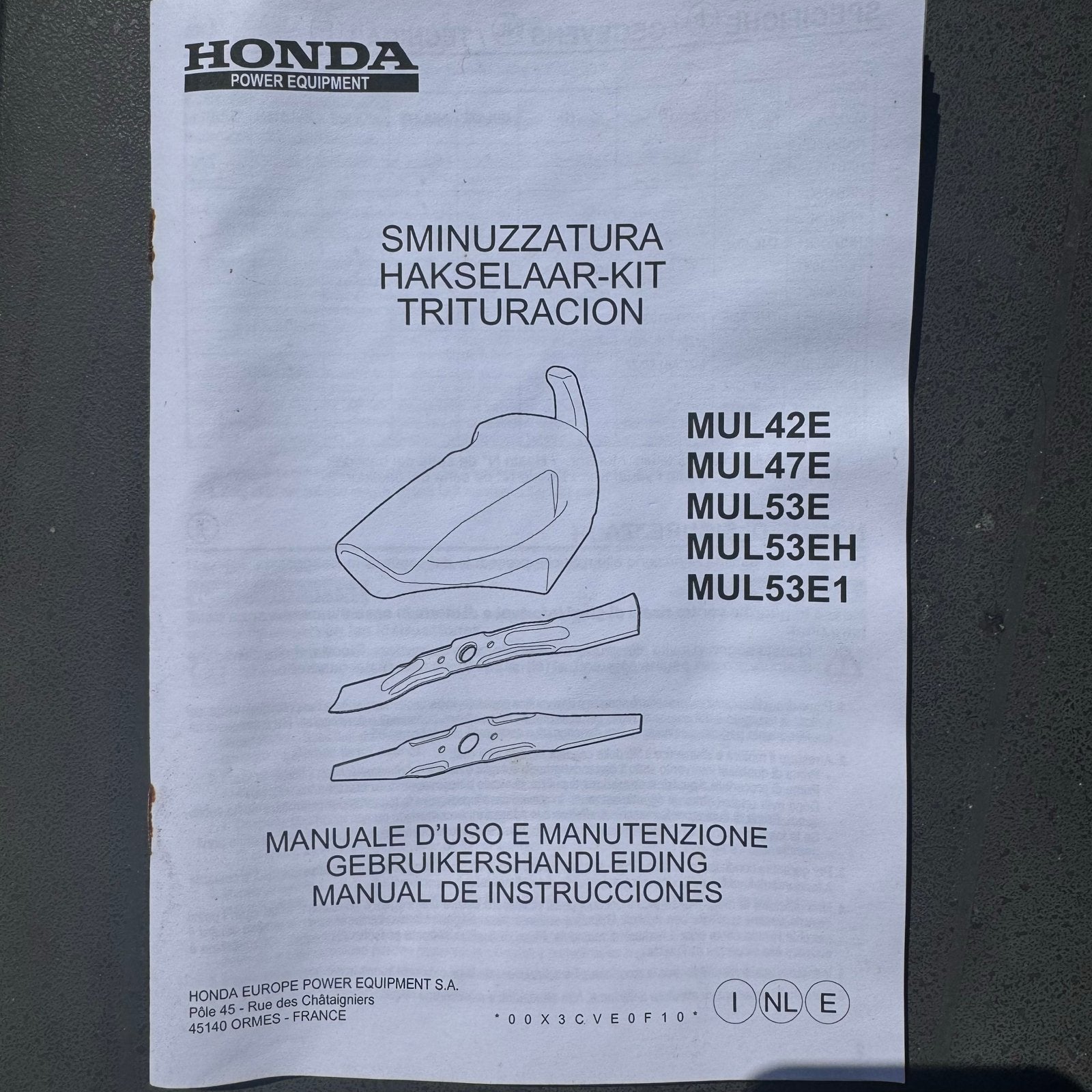 NIEUW Honda Hakselaar-kit Sminuzzatura MUL42E MUL47E MUL53E, Ophalen of Verzenden, Nieuw