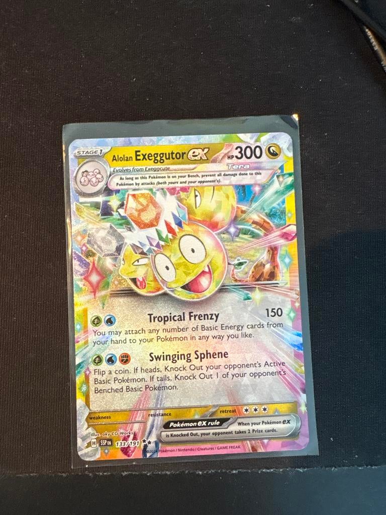 Alolan Exeggutor GX Pokémon kaart - Full Art Foil, Ophalen of Verzenden, Zo goed als nieuw, Losse kaart, Foil