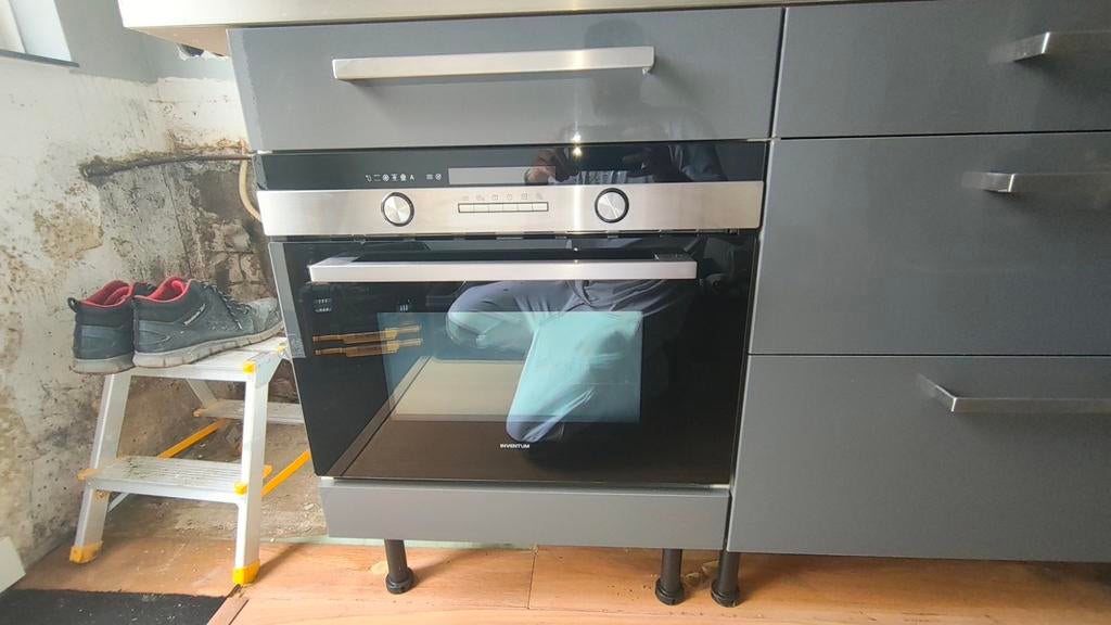 Inventum ,combi oven , magnetron., Gebruikt, Oven met grill, Inbouw, Draaiplateau