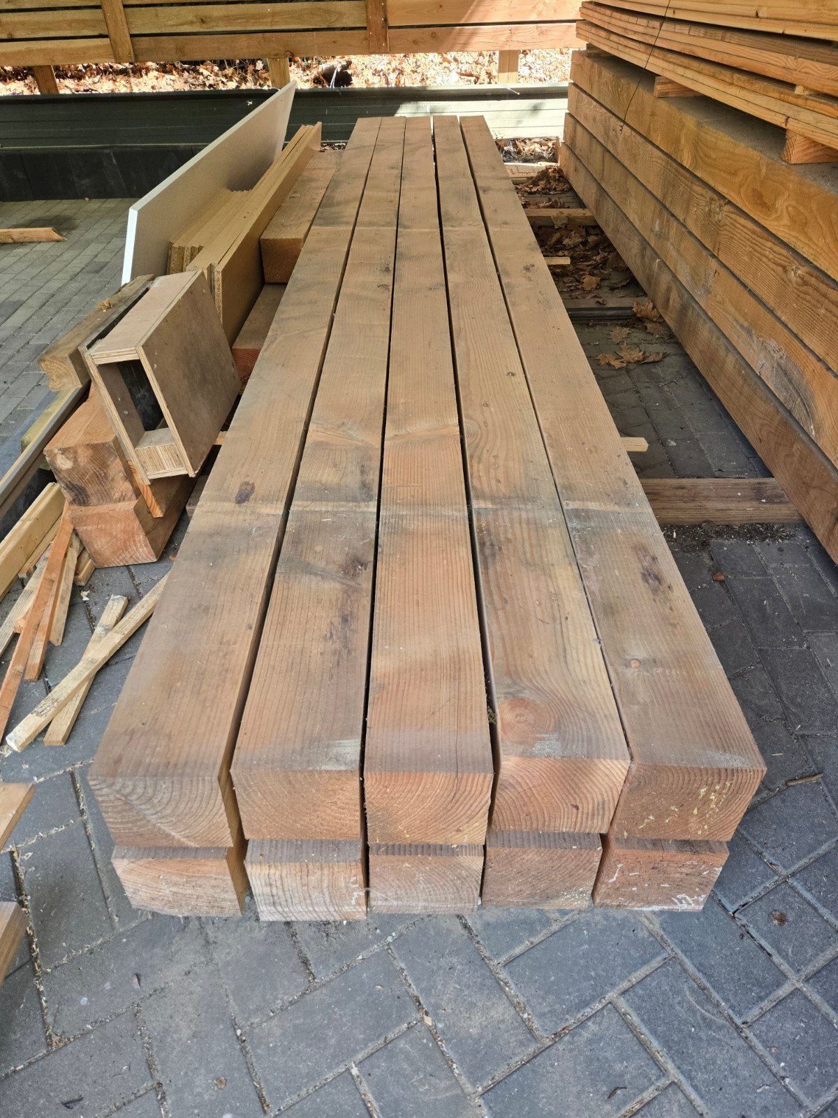 Douglas palen 150x150 mm, 5 meter lang, Ophalen, Nieuw, Balk, Overige houtsoorten