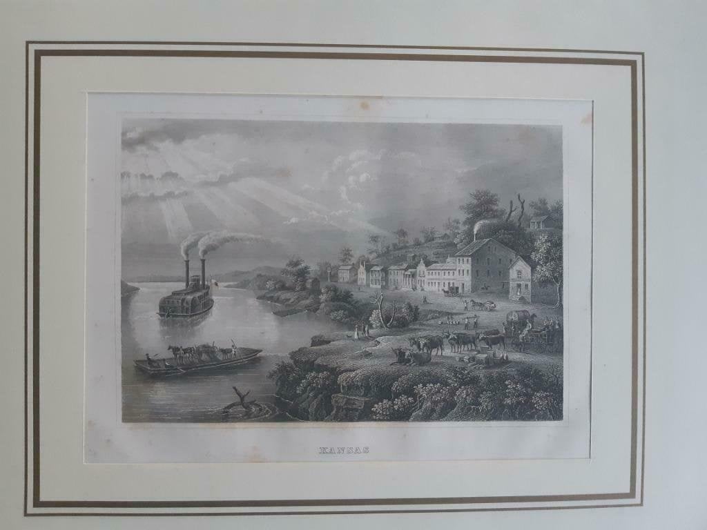 10/ Amerika USA Kansas Staalgravure ca 1850, Ophalen of Verzenden