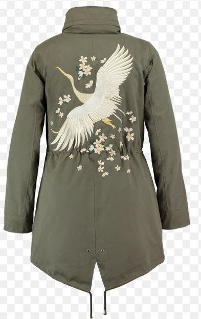 Supermooie tussenjas met kraanvogel maat 54 als nieuw, Ophalen, Maat 46/48 (XL) of groter, Zo goed als nieuw, MS Mode