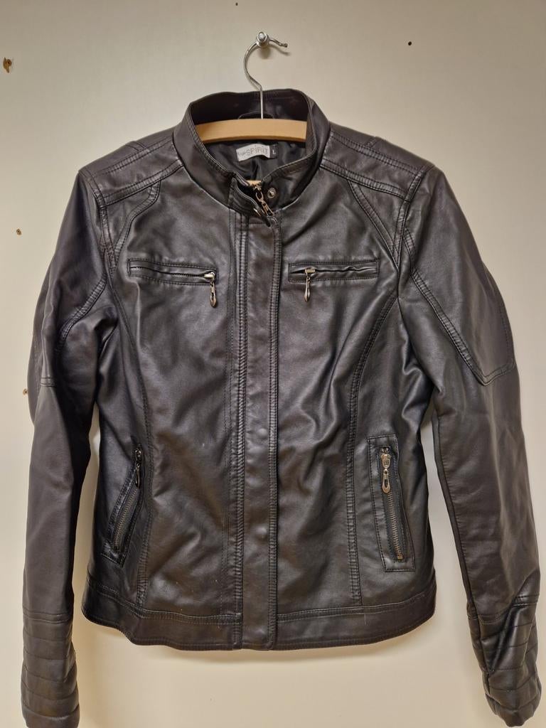 ZGAN zwart lederlook TRUE SPIRIT  jasje maat L, Zwart, Maat 42/44 (L), Ophalen of Verzenden, True Spirit