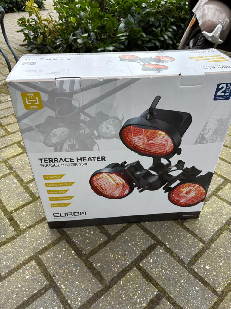 Eurom Parasol Heater 1500 Terrasverwarmer, Ophalen, Zo goed als nieuw