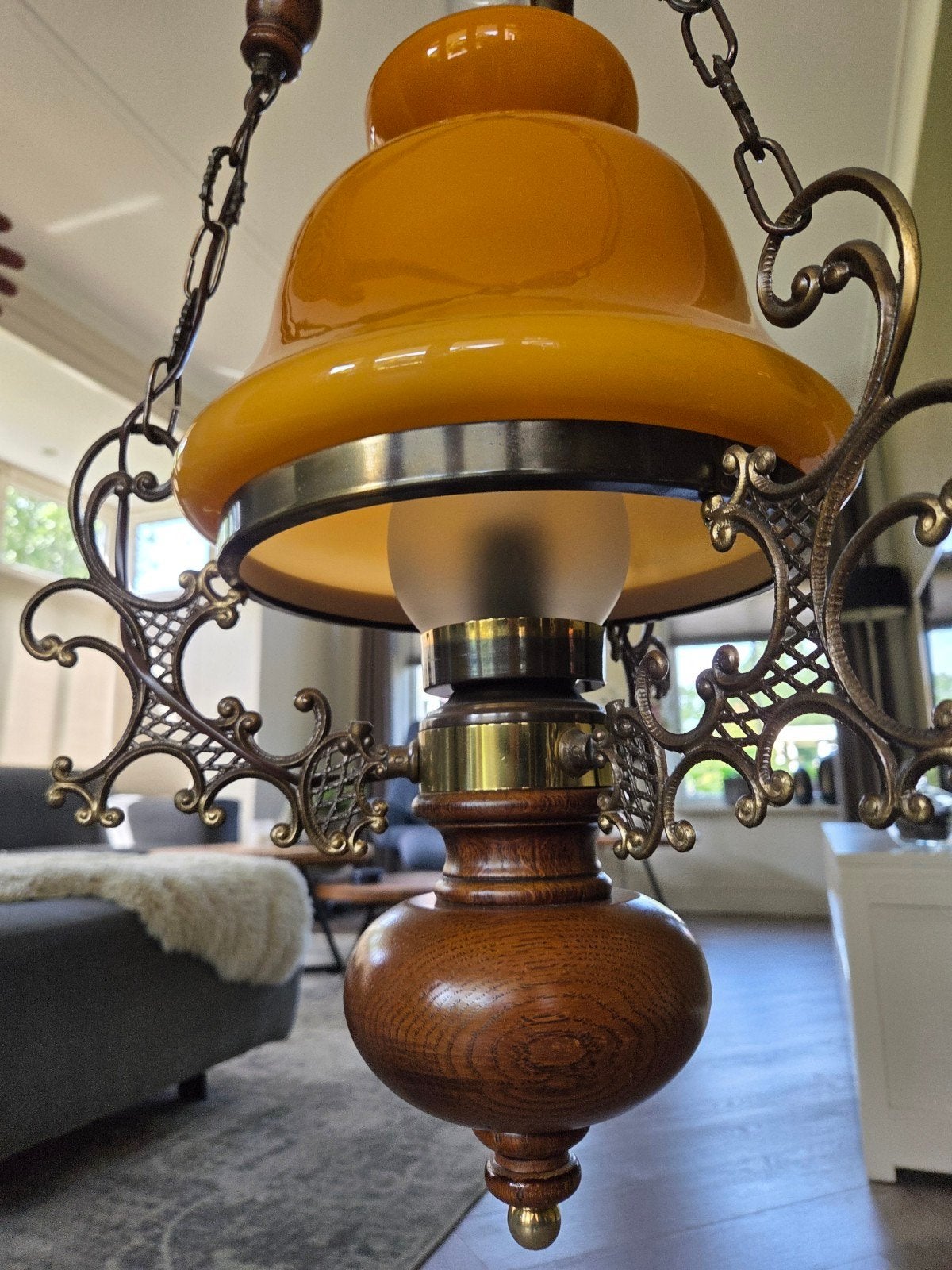 Hanglamp vintage, Antiek en Kunst, Antiek | Lampen, Ophalen