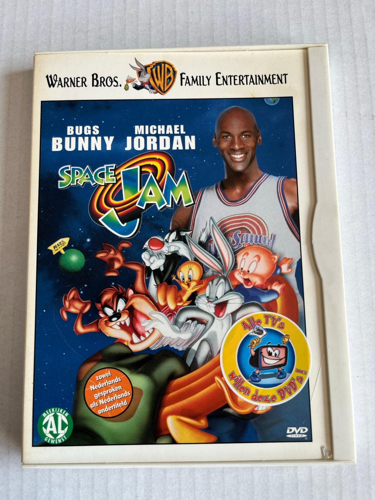 Space Jam DVD - Michael Jordan & Looney Tunes, Gebruikt, Alle leeftijden, Nederlands, Ophalen of Verzenden