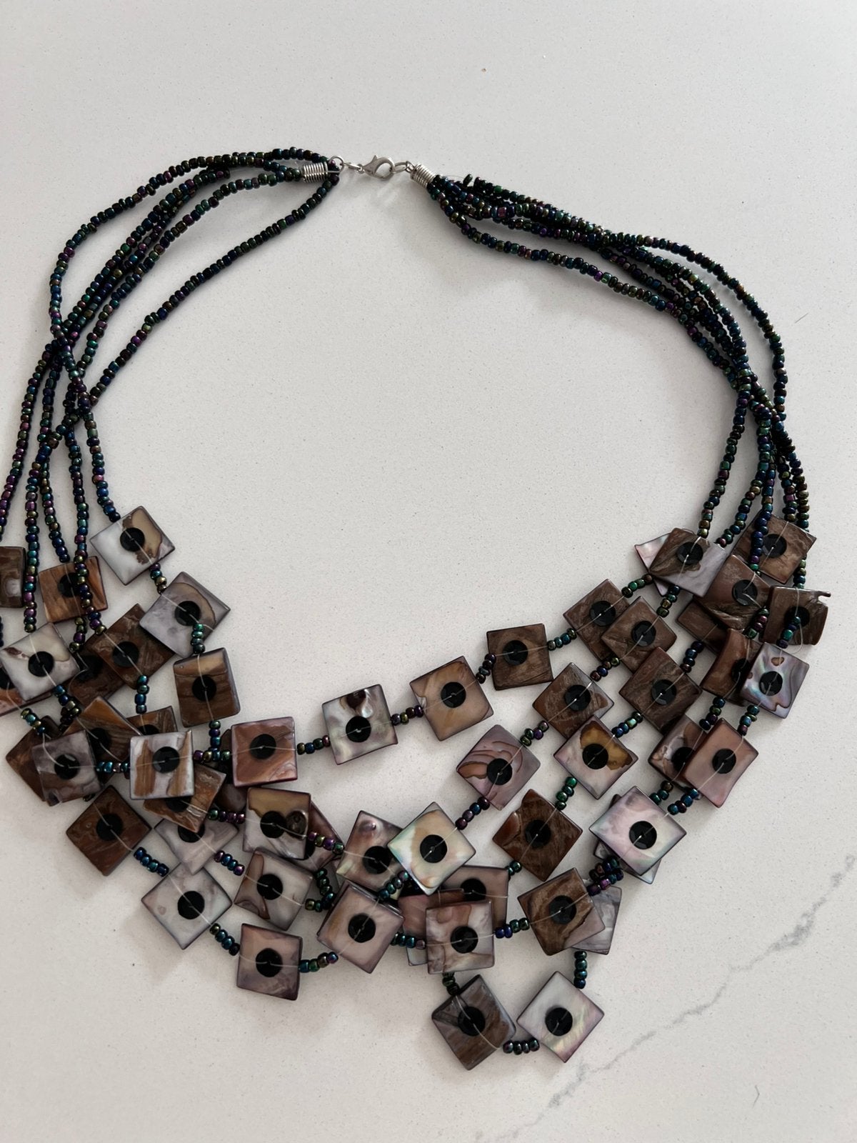HANDGEMAAKT IBIZA BOHO STIJL BOHEMIAN STATEMENT KETTING, Sieraden, Tassen en Uiterlijk, Ophalen of Verzenden, Zo goed als nieuw