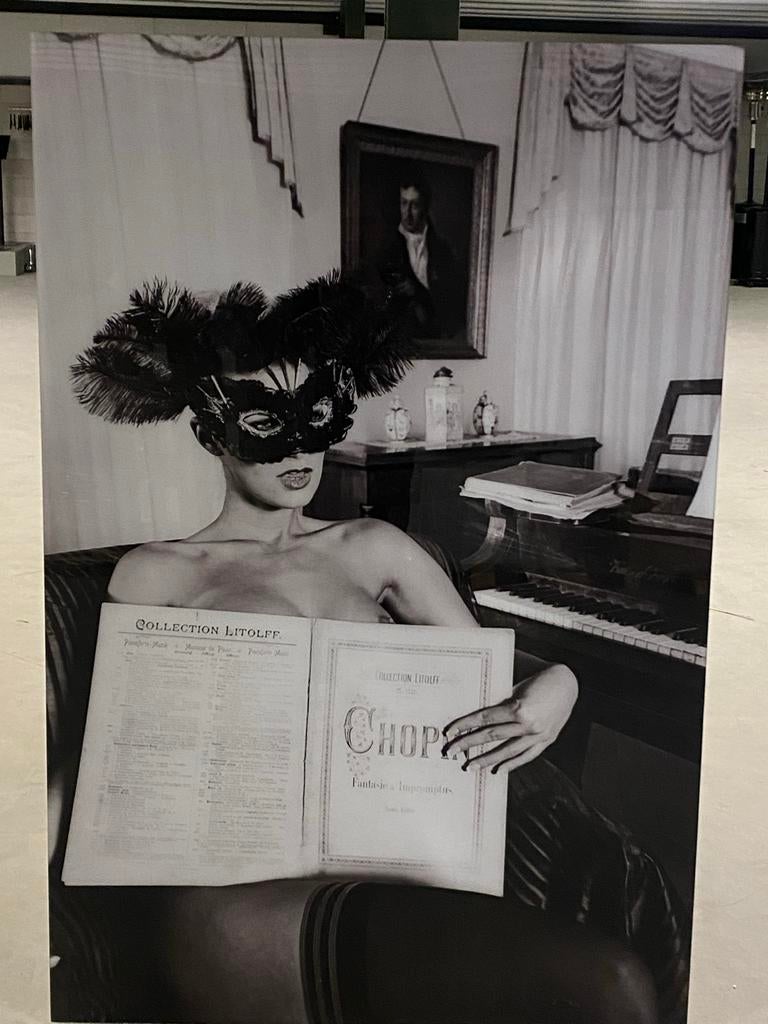 Cobra art kunstwerk: Vrouw met masker en piano, Ophalen of Verzenden