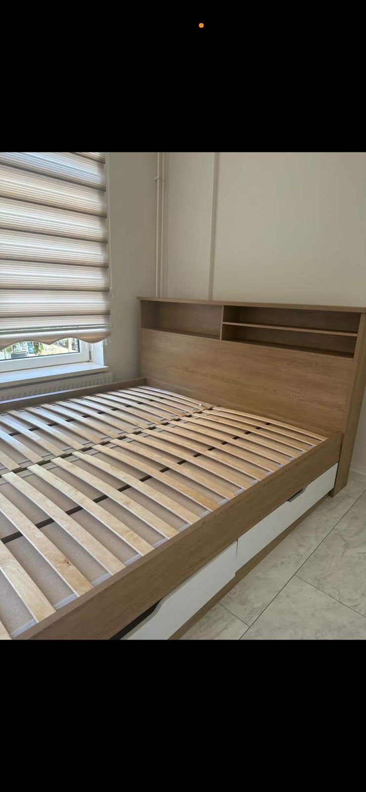 Bed, Ophalen, Wit, Tweepersoons, Zo goed als nieuw
