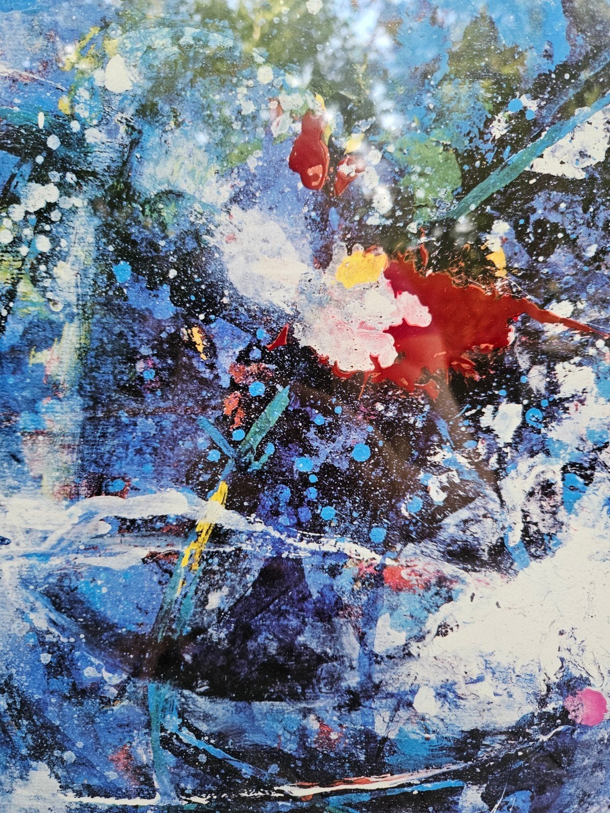 Abstracte Kunstprint '87 - Levendige Blauwtinten in lijst, Ophalen