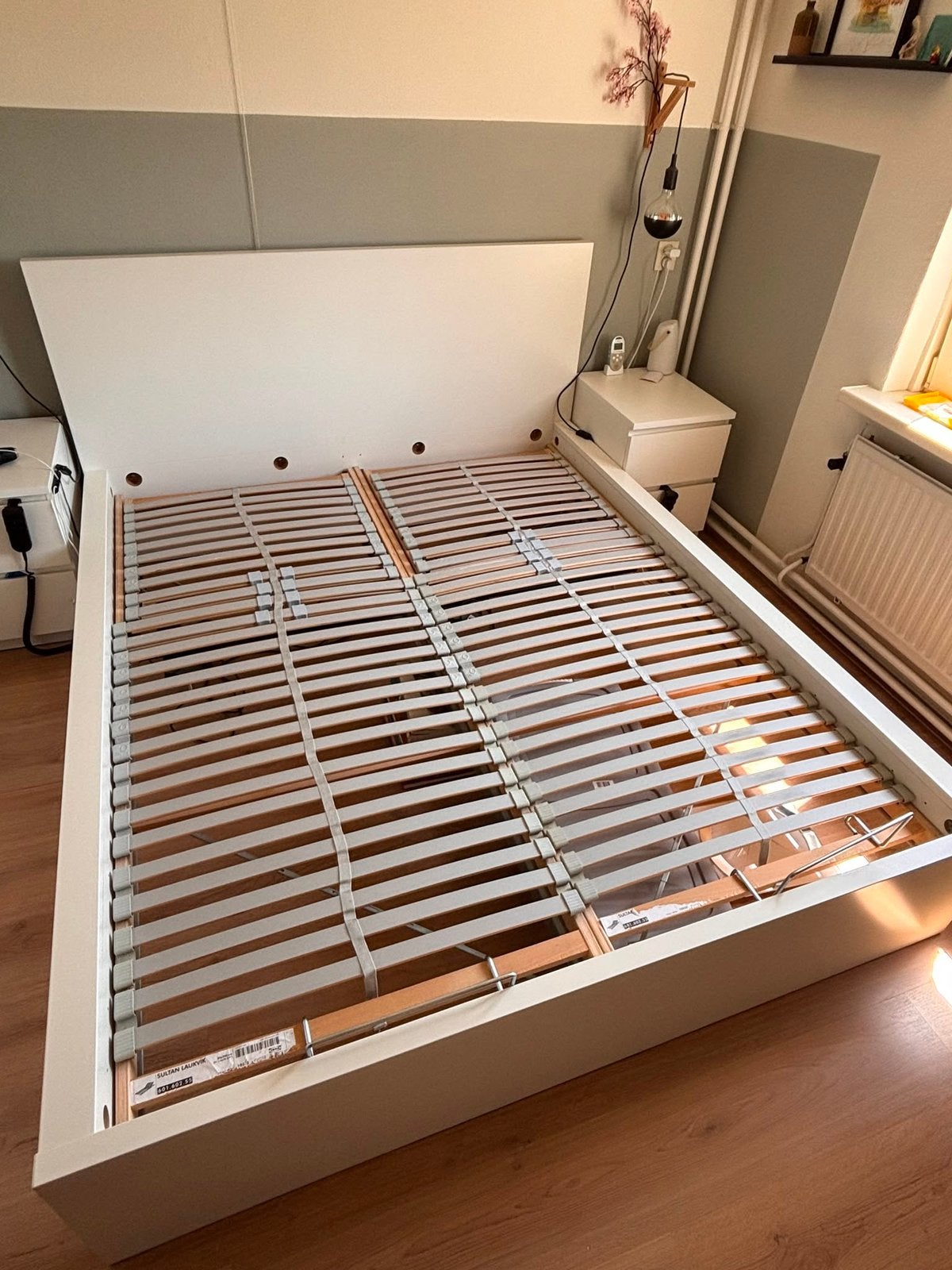 2 elektrisch verstelbare lattenbodems ikea 80x200, Ophalen, Verstelbaar, Eenpersoons, Bruin