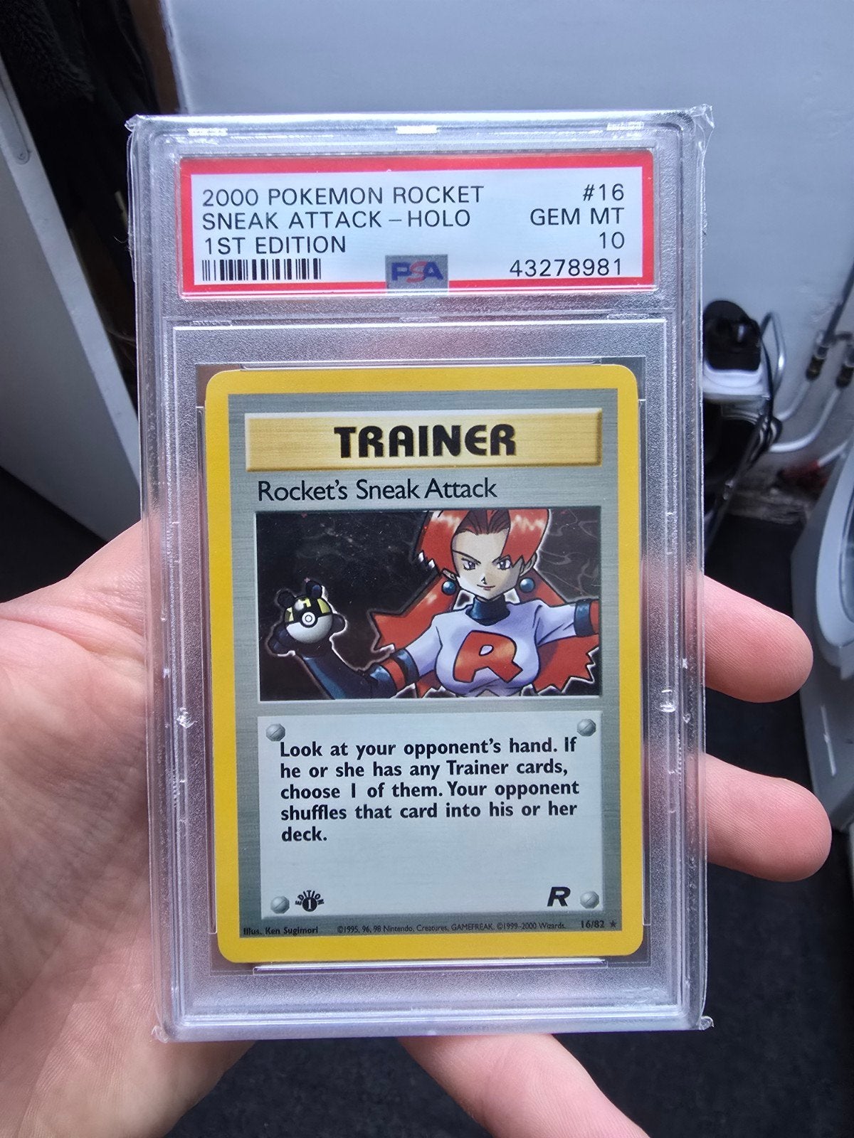 Psa 10 1st edition rockets sneak attack, Ophalen of Verzenden, Zo goed als nieuw