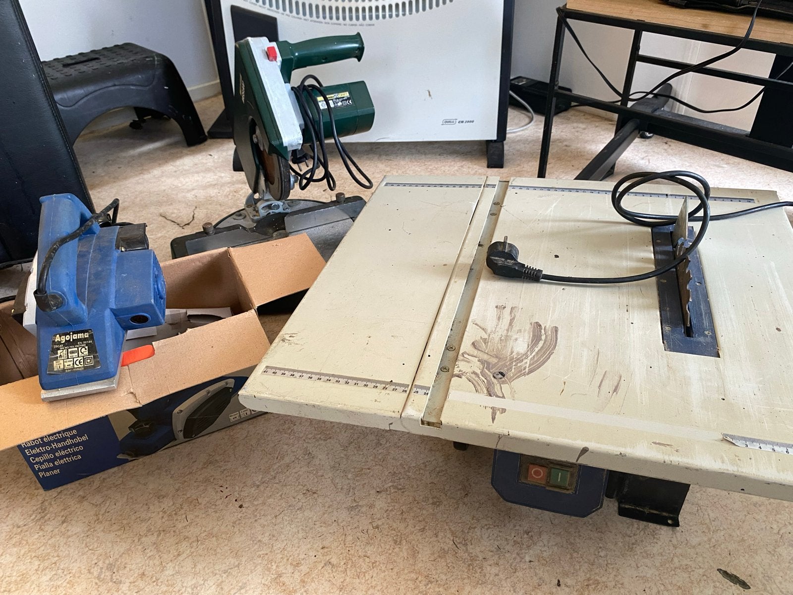 Diverse zaagmachines en schaafmachine, Ophalen, Gebruikt, 70 mm of meer, 600 tot 1200 watt