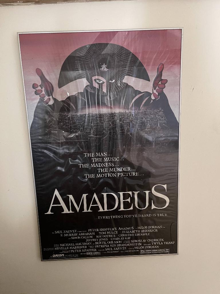 Amadeus Vintage Film Poster 100x70cm, Ophalen, Met lijst, Zo goed als nieuw, A1 t/m A3