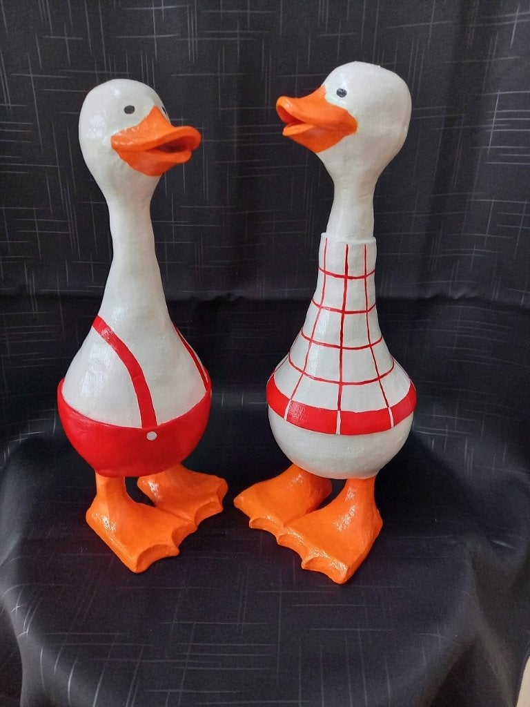 2 EENDEN, beelden, keramiek, Ophalen, Nieuw, Dier