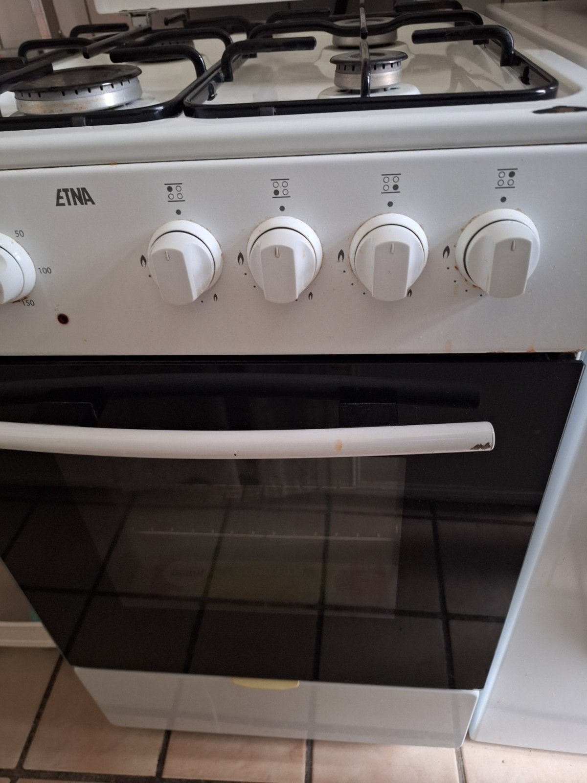 Etna gasfornuis met oven, Witgoed en Apparatuur, Ophalen, Gebruikt, 4 kookzones, Gas