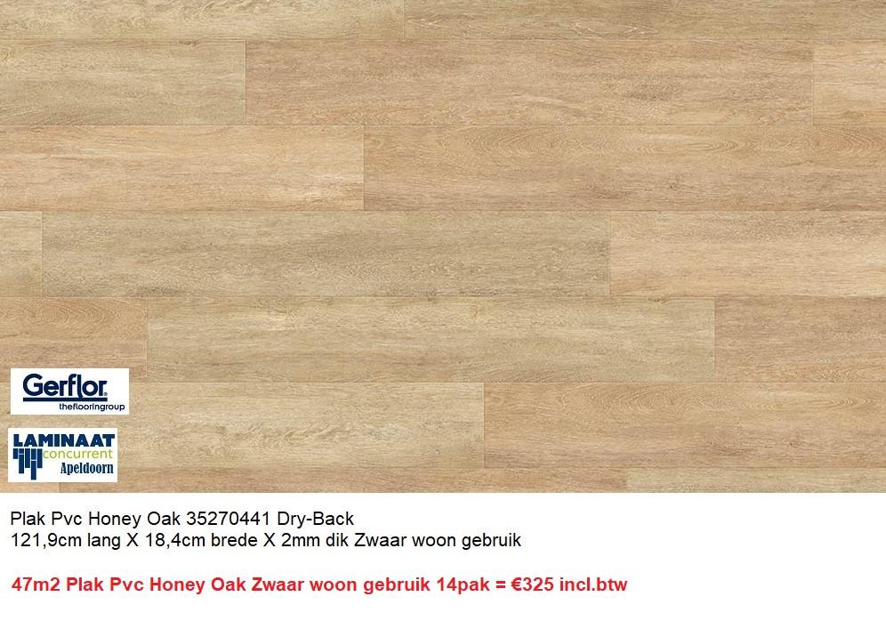 47m2 Plak Pvc Honey Oak Zwaar woon gebruik 14pak = €325, Bruin, Plak Pvc vloer bruin eiken, Nieuw, Ophalen of Verzenden