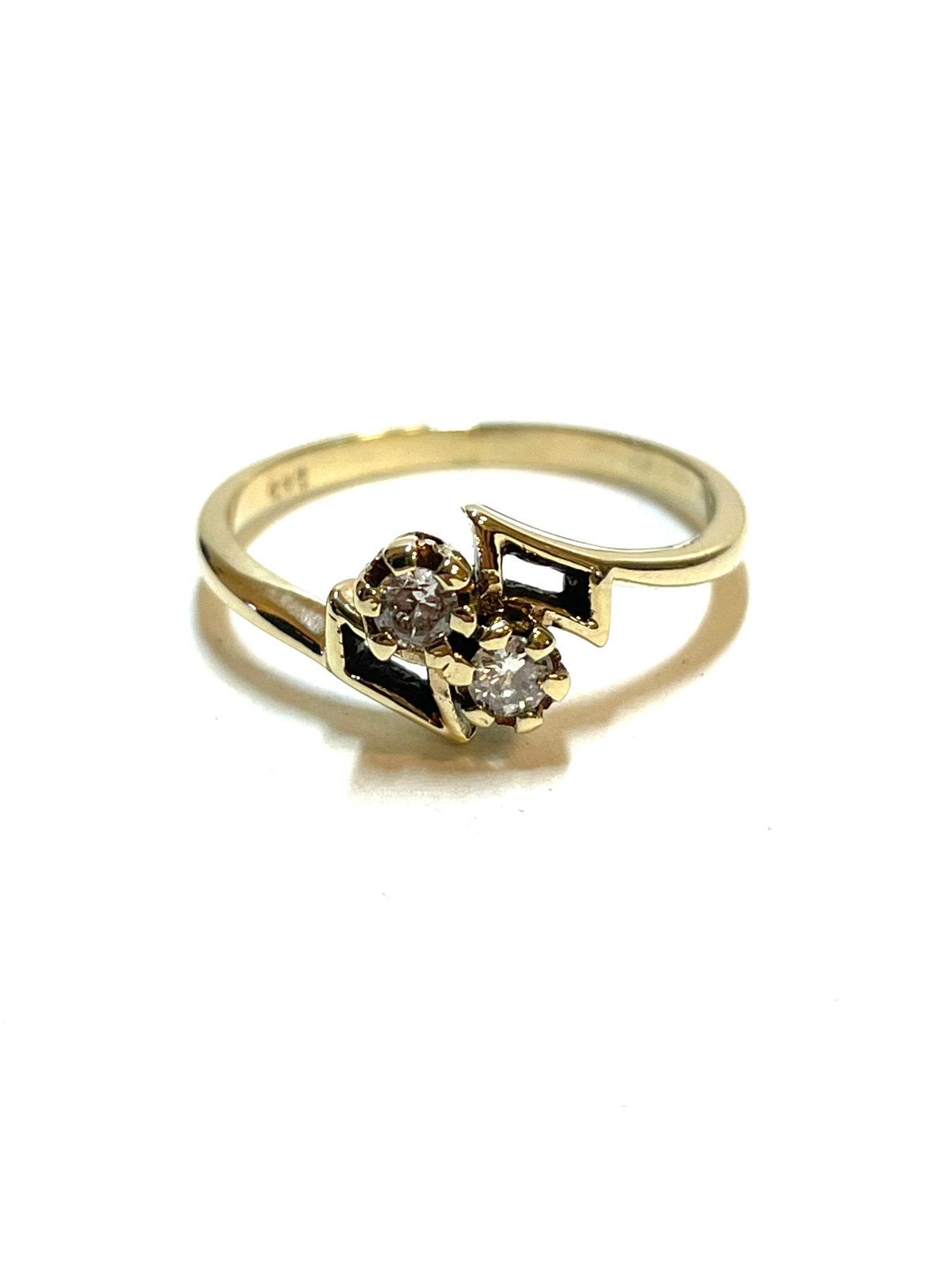 14k gouden ring met diamanten, -, -, Ophalen of Verzenden, Zo goed als nieuw