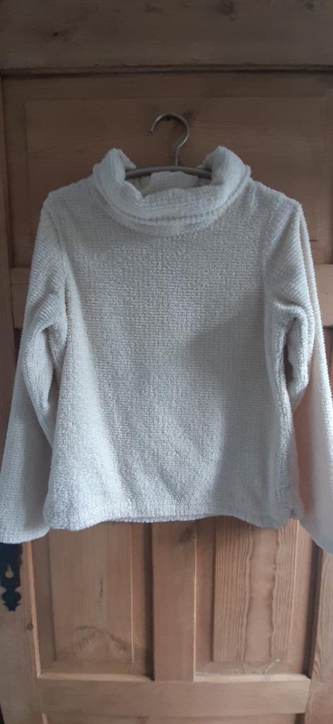 Crèmekleurige Fleece Trui met Col - Zo Goed als Nieuw, Ophalen of Verzenden, Zo goed als nieuw, Maat 38/40 (M), Beige