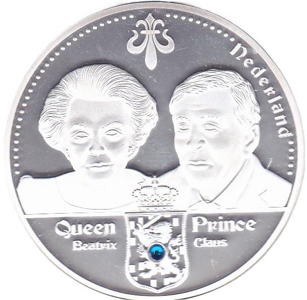 QUEEN BEATRIX - PRINCE CLAUS NEDERLAND  PROOF GLANS STEMPEL, Postzegels en Munten, Penningen en Medailles, Ophalen of Verzenden