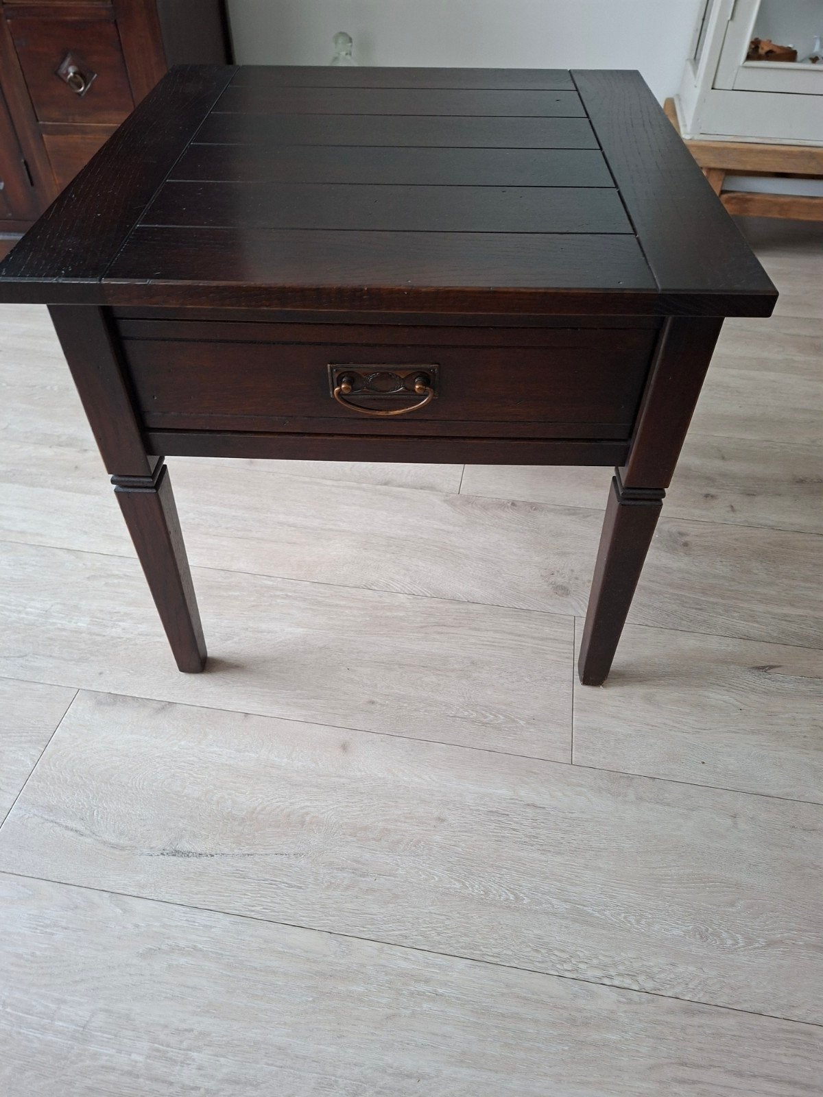 koloniaal hoektafeltje, Minder dan 55 cm, Gebruikt, Klassiek, Vierkant