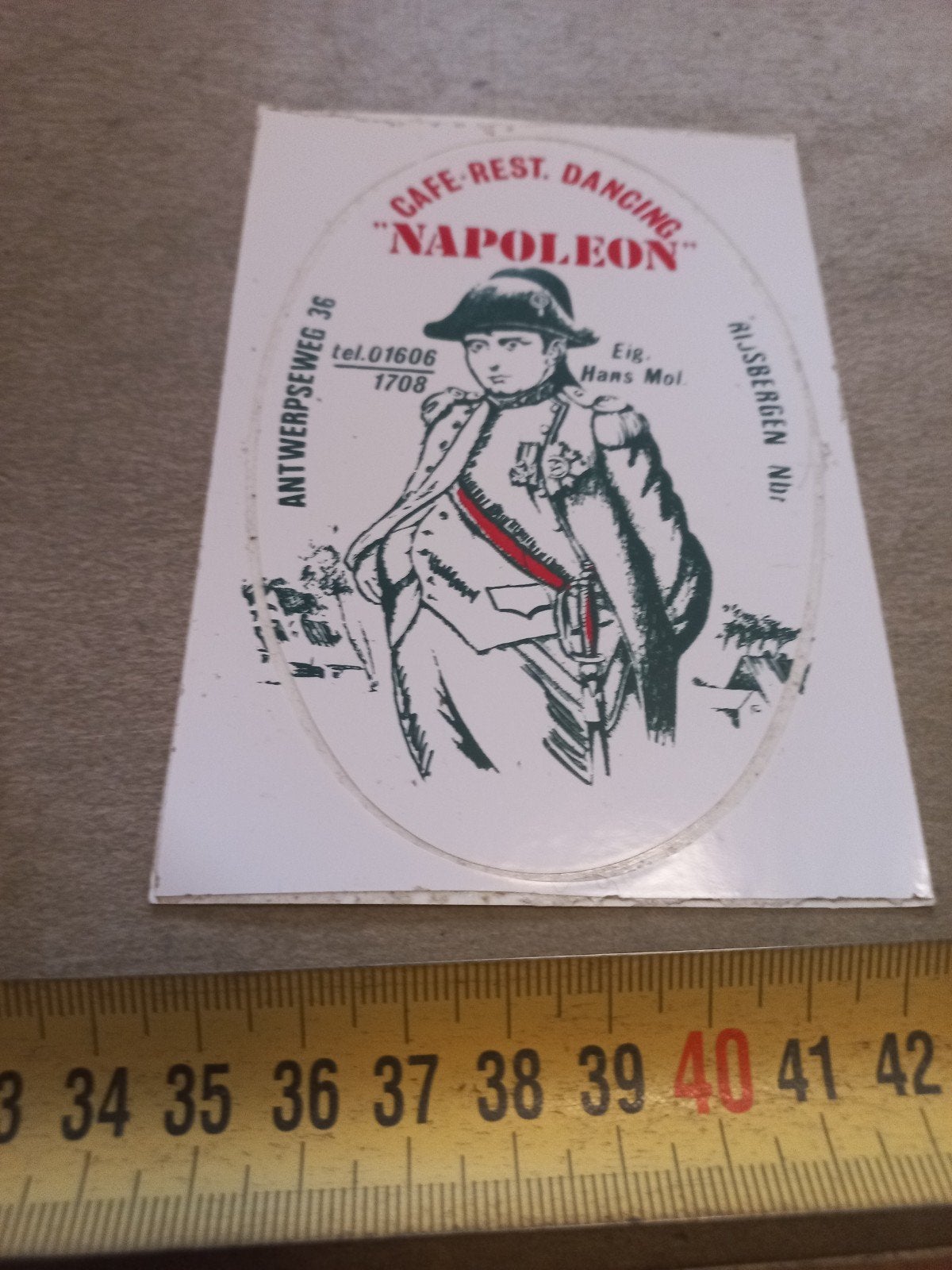 Vintage sticker Cafe-Rest. Dancing "Napoleon", Ophalen of Verzenden