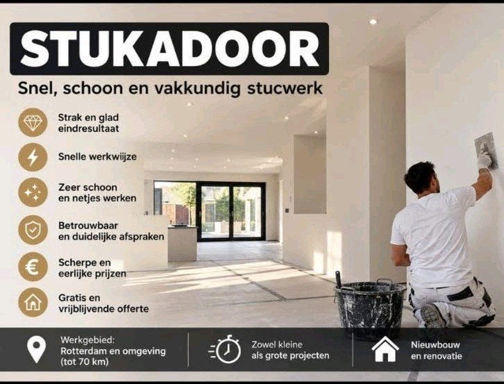 Stukadoor en Tegelzetter, Garantie, Pleisterwerk