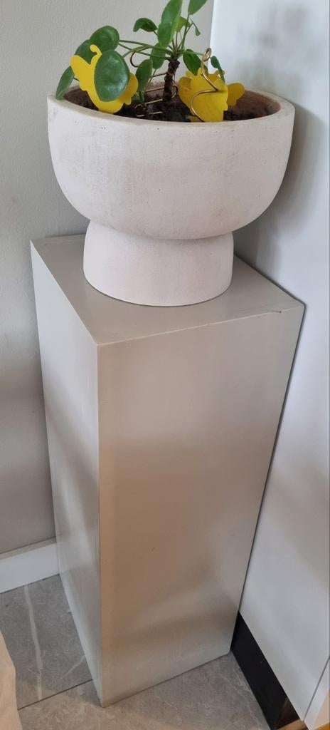Twee massief houten pilaren, beige gelakt, Huis en Inrichting, Woonaccessoires | Zuilen en Pilaren, Ophalen