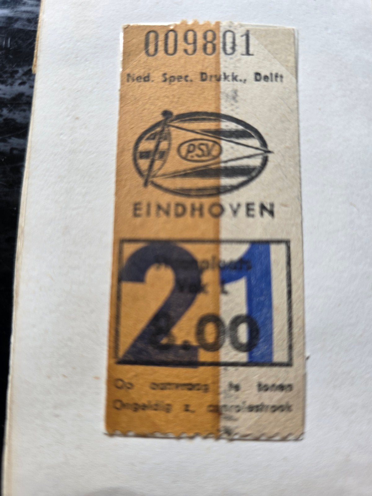 Voetbalticket Psv-Ajax 2-2, Tickets en Kaartjes, Eén persoon, April