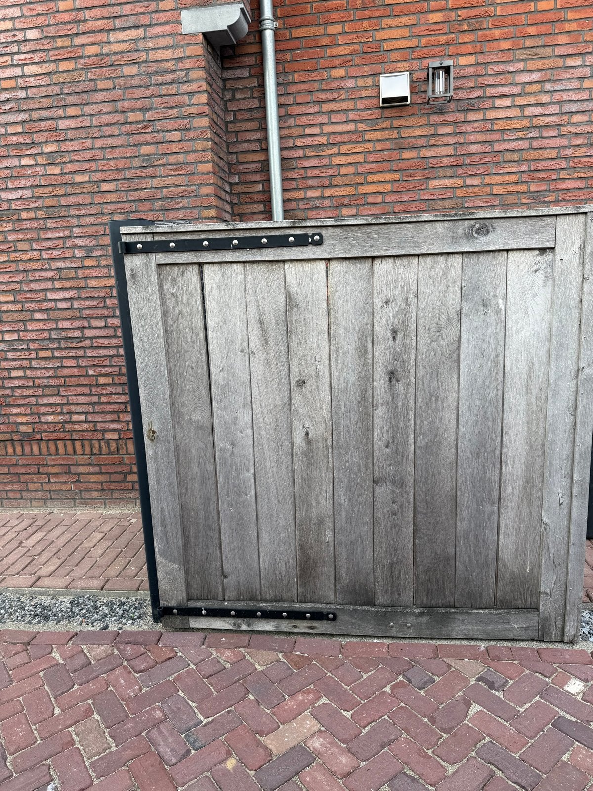 Houten poortdeuren (exclusief ophangsysteem), Ophalen, Met poort, Gebruikt, Tuinhek