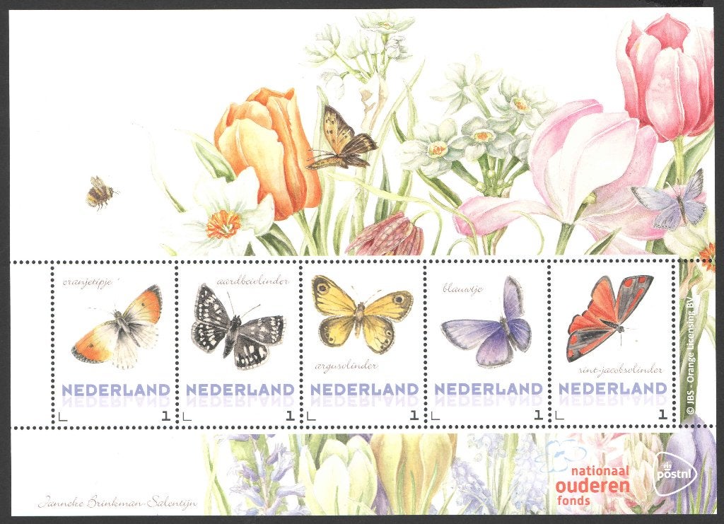 Postzegels Tekeningen Janneke Brinkman: Vlinders (1), Ophalen of Verzenden, Na 1940, Postfris