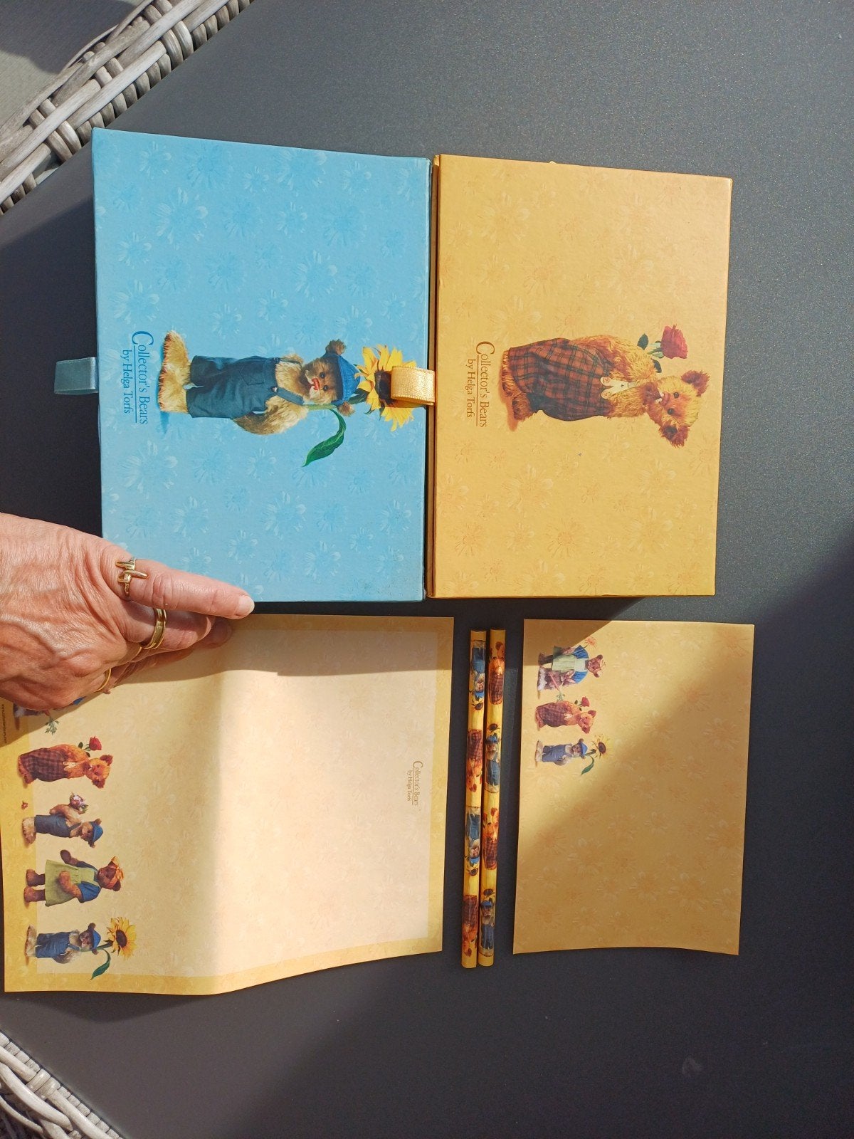 blauw/geel luxe schrijf boxen collectors Bears., Ophalen of Verzenden