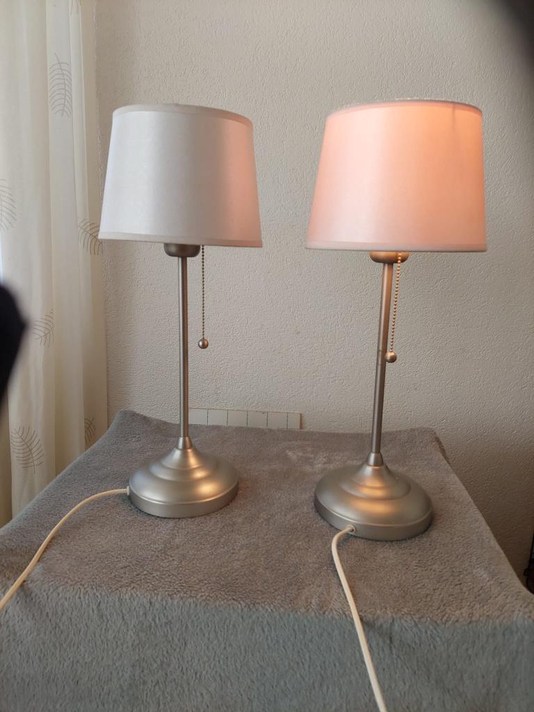 Set tafellampen, IKEA, Astrid., Huis en Inrichting, Lampen | Tafellampen, Ophalen, Scandinavian, Zo goed als nieuw, Stof