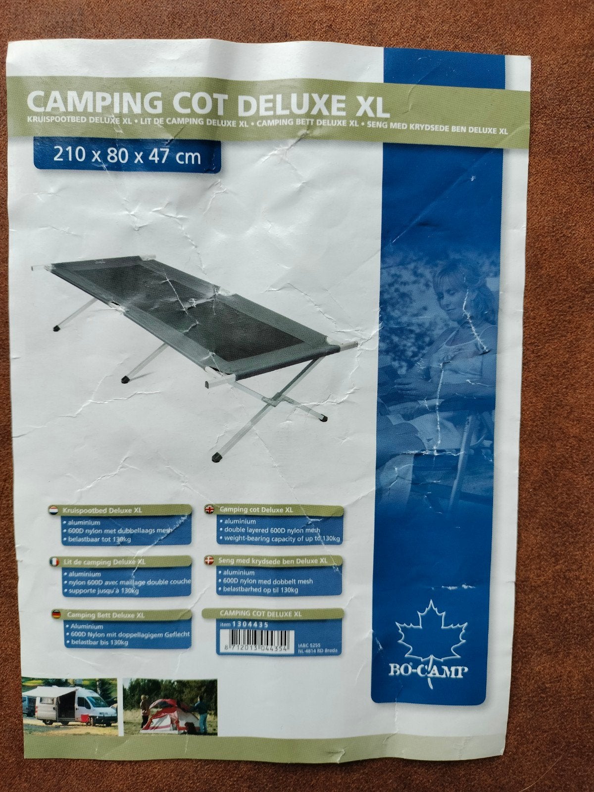 Bo-Camp Campingbed Deluxe XL - Zo goed als nieuw, Caravans en Kamperen, Ophalen, Zo goed als nieuw, 1-persoons