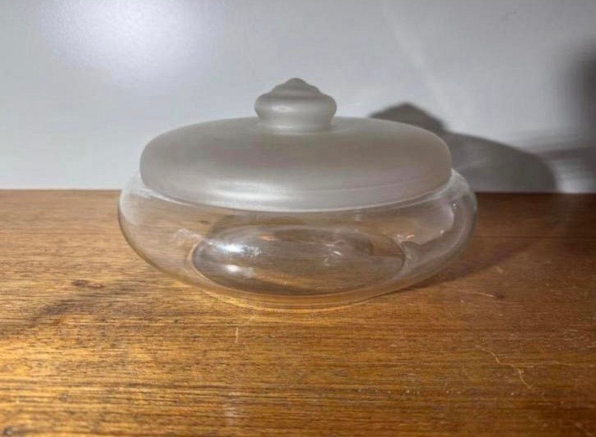 Vintage glazen koektrommel Jacques Boon (Royal Leerdam).532, Ophalen of Verzenden