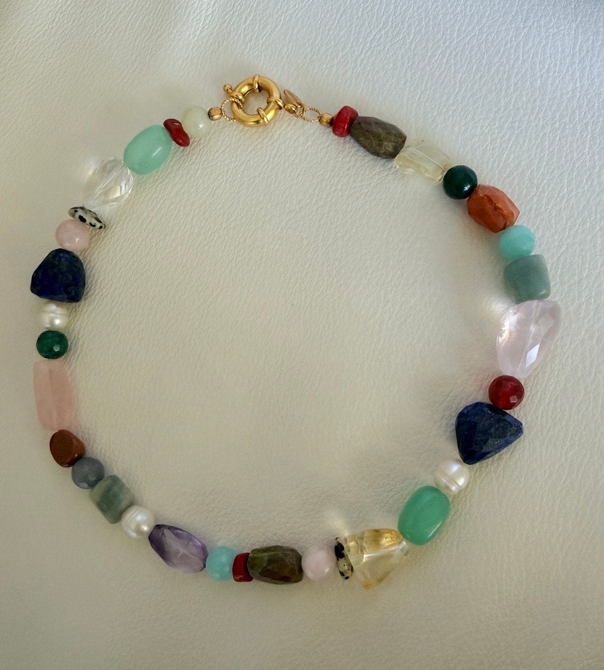 I am Jai ketting met echte edelstenen - Nieuw, Overige kleuren, Nieuw, Ophalen of Verzenden, Steen of Mineraal