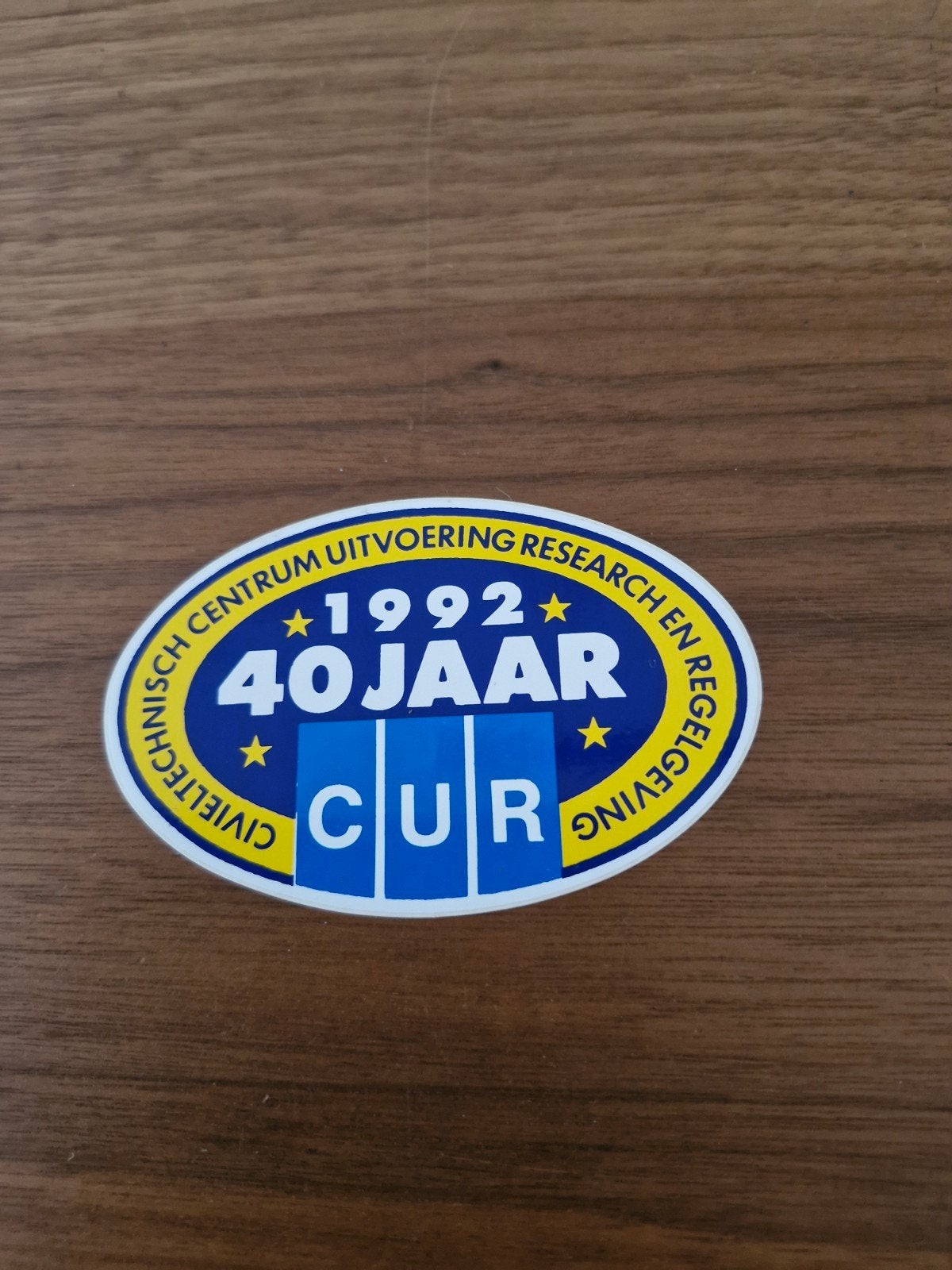 10731 CUR 40 Jaar Jubileum Sticker 1992 - Civieltech Centrum, Ophalen of Verzenden, Gebruikt, Bedrijf of Vereniging